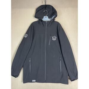 Dixxon Flannel Co Jacket Mens L Black Water Resistant Full Zip Hooded Lined